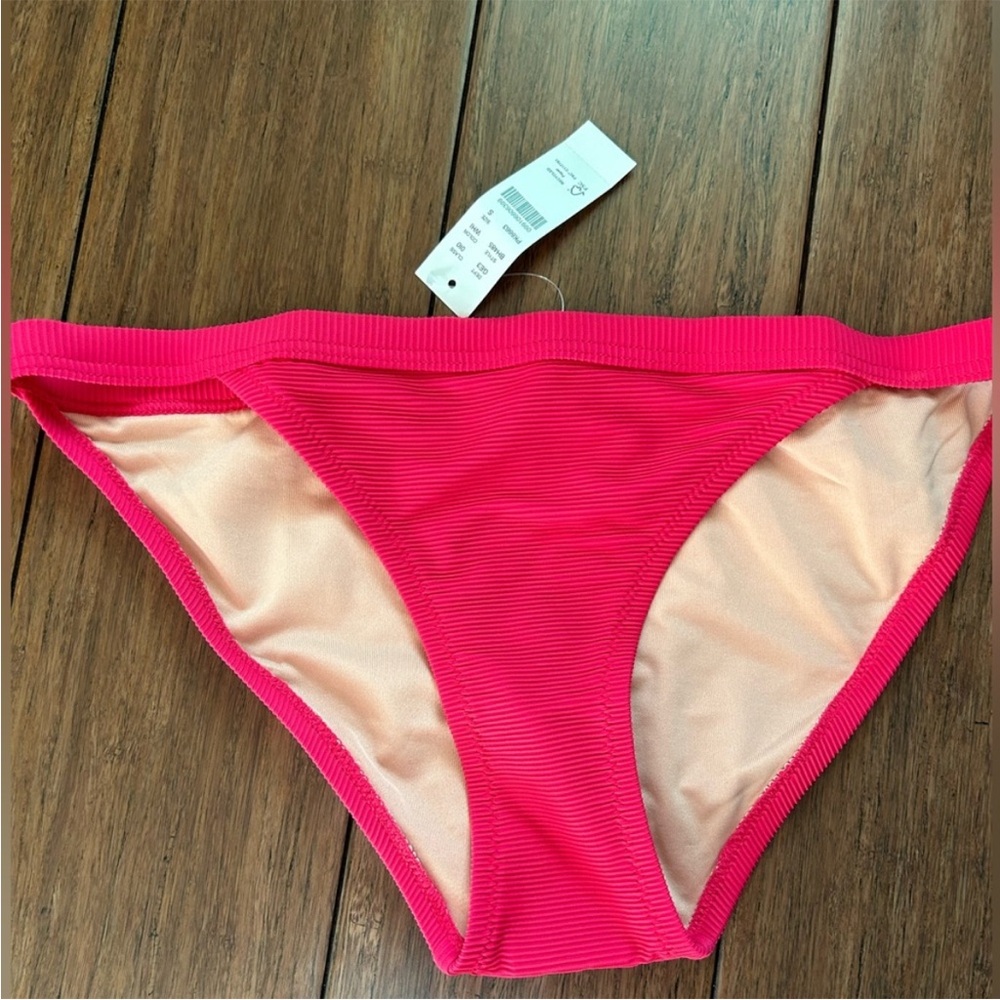 ✨4 for $20 | J. Crew Ribbed Vibrant Pink Bikini Bottom | small